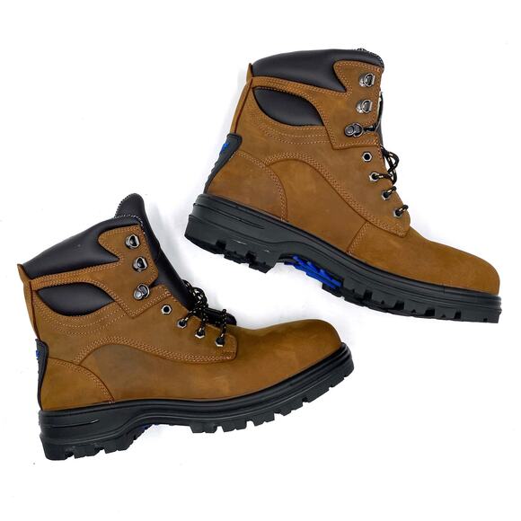 Blundstone 143 Safety Work Boots Crazy Horse Brown Lace Up Sz 14 US Men's - Picture 2 of 10